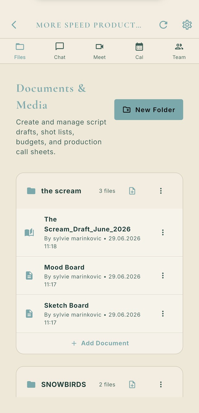 FLIK Studio production workspace on mobile